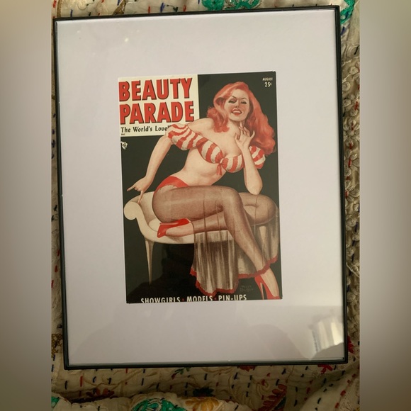 Red haired Beauty Parade Pinup print. 5x7 in 8x10 frame - Picture 3 of 7